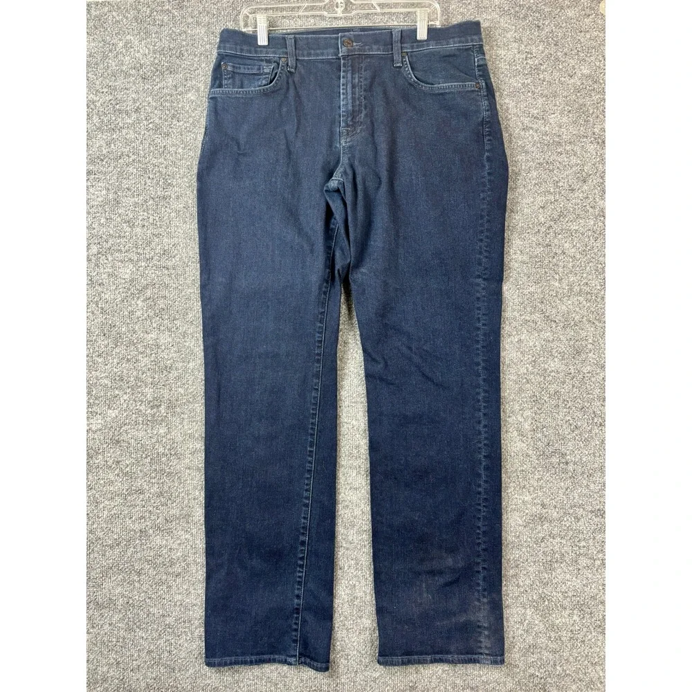 7‎ For All Mankind Jeans Men Size 36x33 Carson Dark Wash Straight Leg